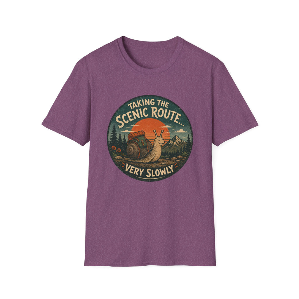 T‑Shirt — "Taking the Scenic Route (Very Slowly)" Vintage Snail Travel Tee
