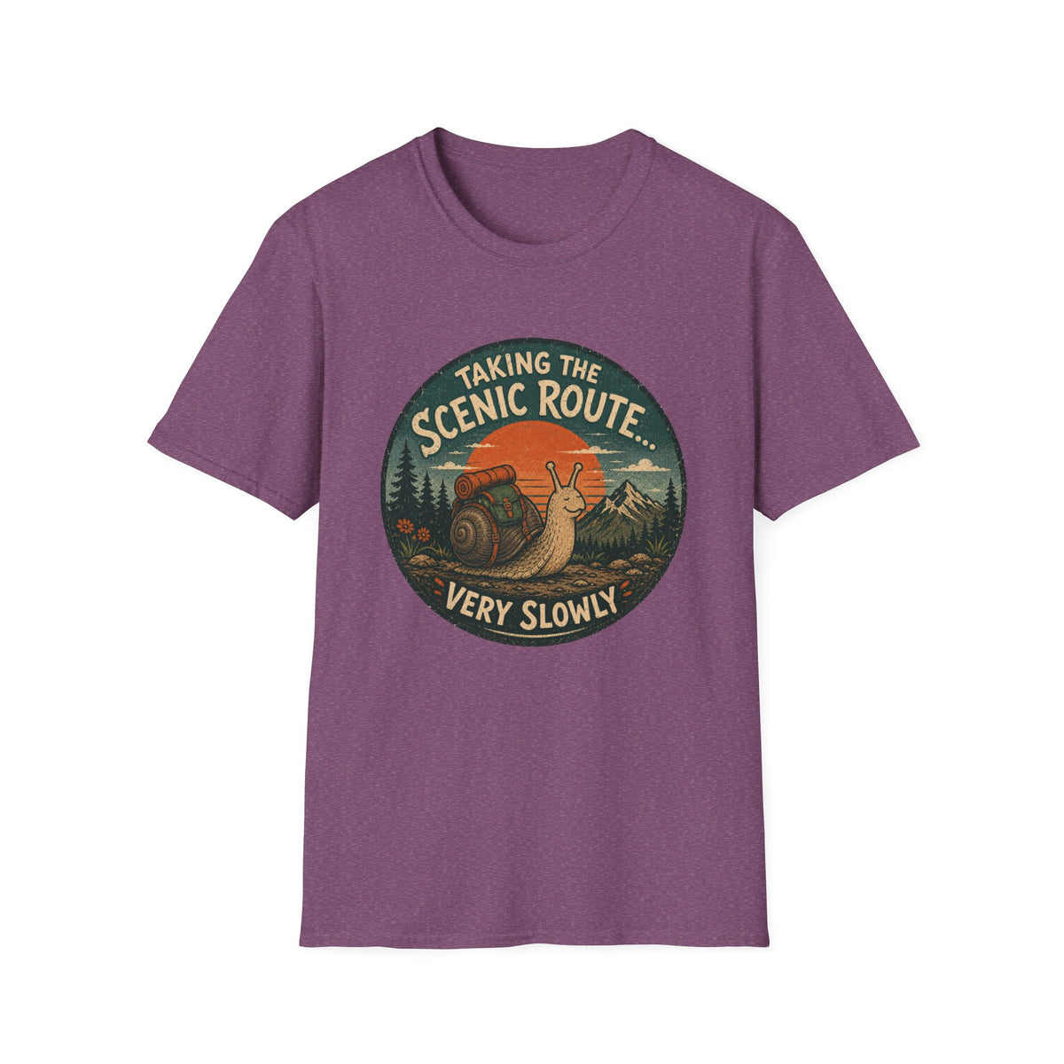 T‑Shirt — "Taking the Scenic Route (Very Slowly)" Vintage Snail Travel Tee