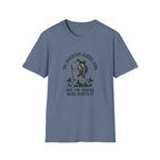 Hiking Skeleton T-Shirt — “The Mountain Always Wins” Outdoor Adventure Tee