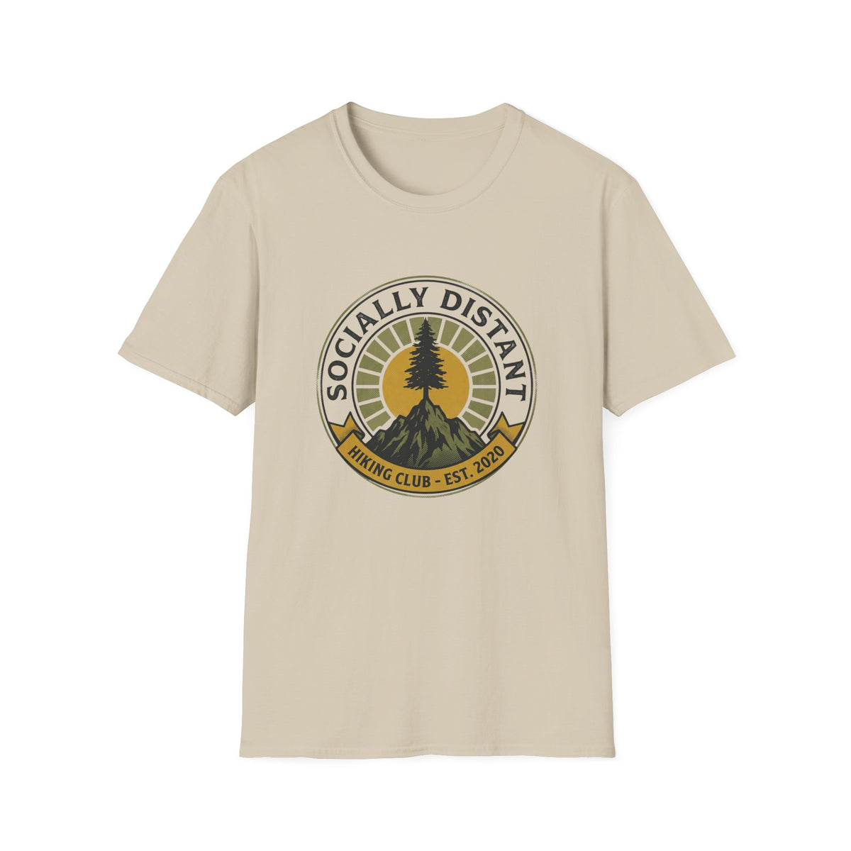 Socially Distant Hiking Club T-Shirt — Vintage Tree Mountain Graphic Tee
