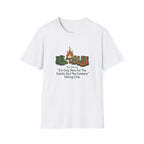 Camping Boots Graphic T-Shirt — “I’m Only Here For The Snacks And The Company” Hiking Tee