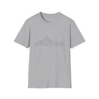 Minimal Topographic Mountain T-Shirt — Coordinates & Elevation Design