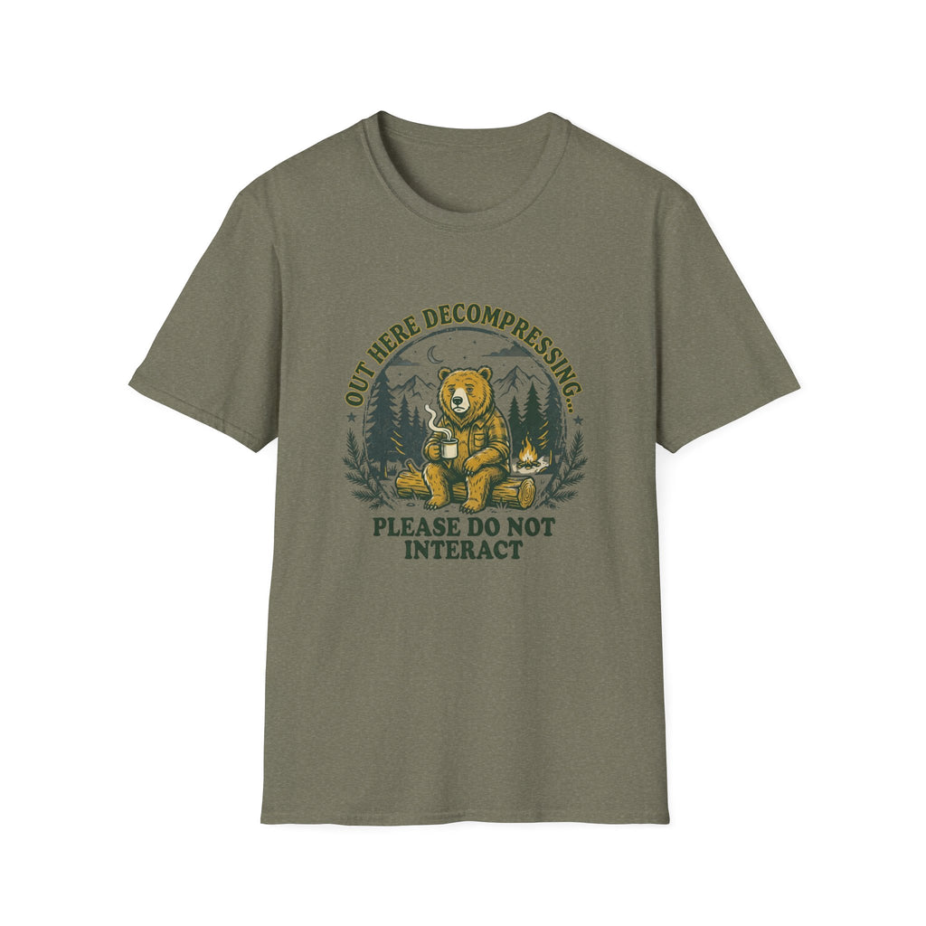 T-Shirt — 'Out Here Decompressing' Bear Graphic Tee