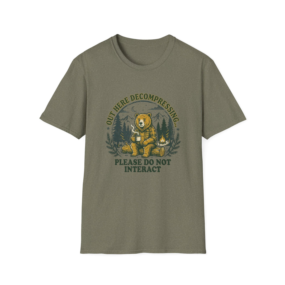 T-Shirt — 'Out Here Decompressing' Bear Graphic Tee