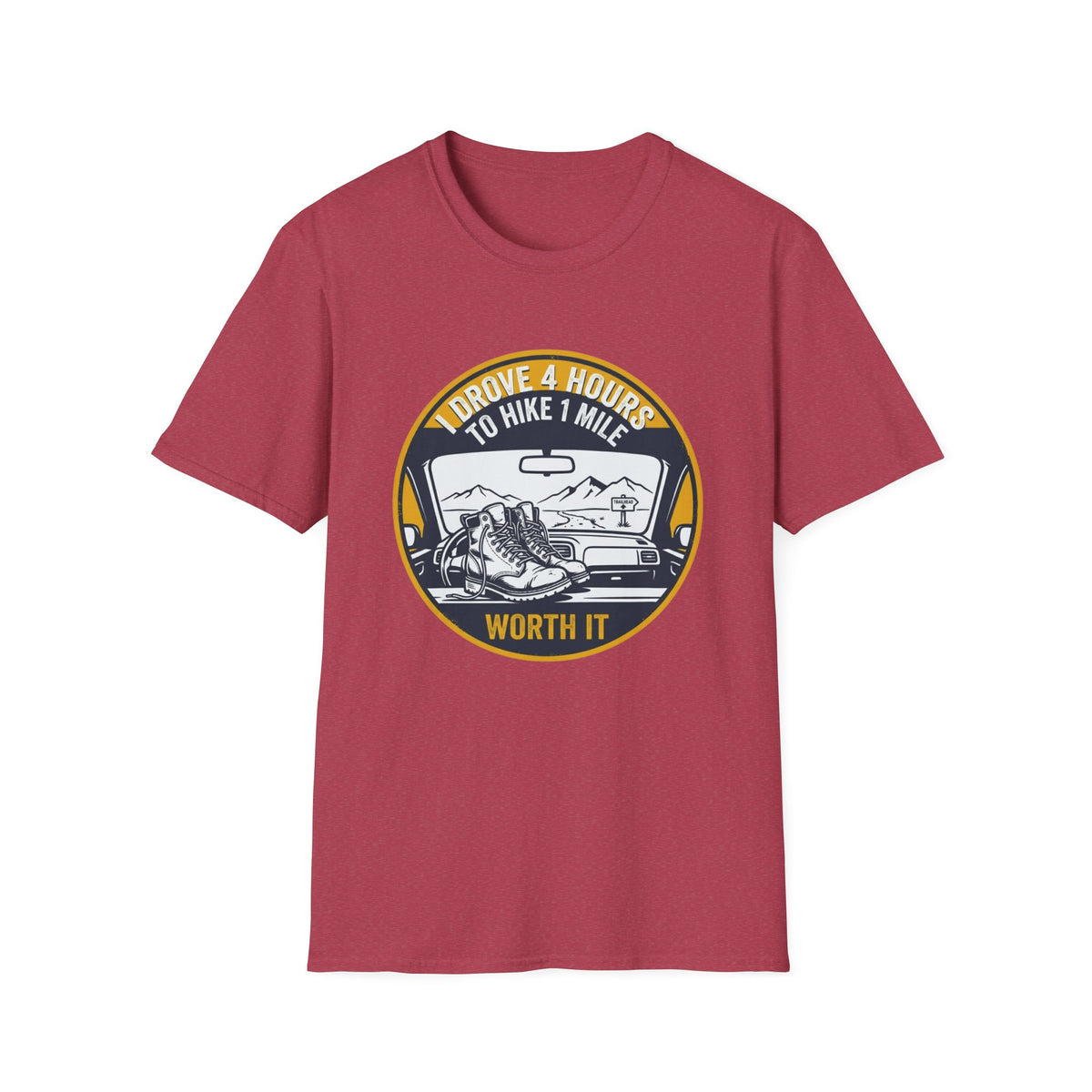 T‑Shirt — "I Drove 4 Hours to Hike 1 Mile" Vintage Outdoor Adventure Tee