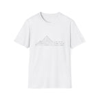 Minimal Topographic Mountain T-Shirt — Coordinates & Elevation Design