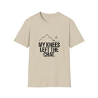 T-Shirt — "My Knees Left the Chat" Funny Hiking Tee