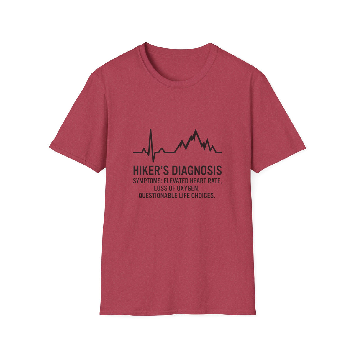 T-Shirt — Hiker's Diagnosis ECG Heartbeat Mountain Design