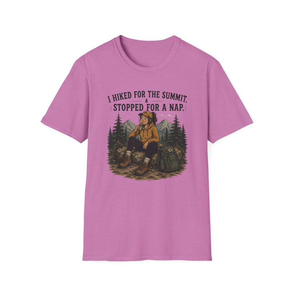 Hiking Nap T-Shirt — "I Hiked for the Summit, Stopped for a Nap" Outdoor Tee
