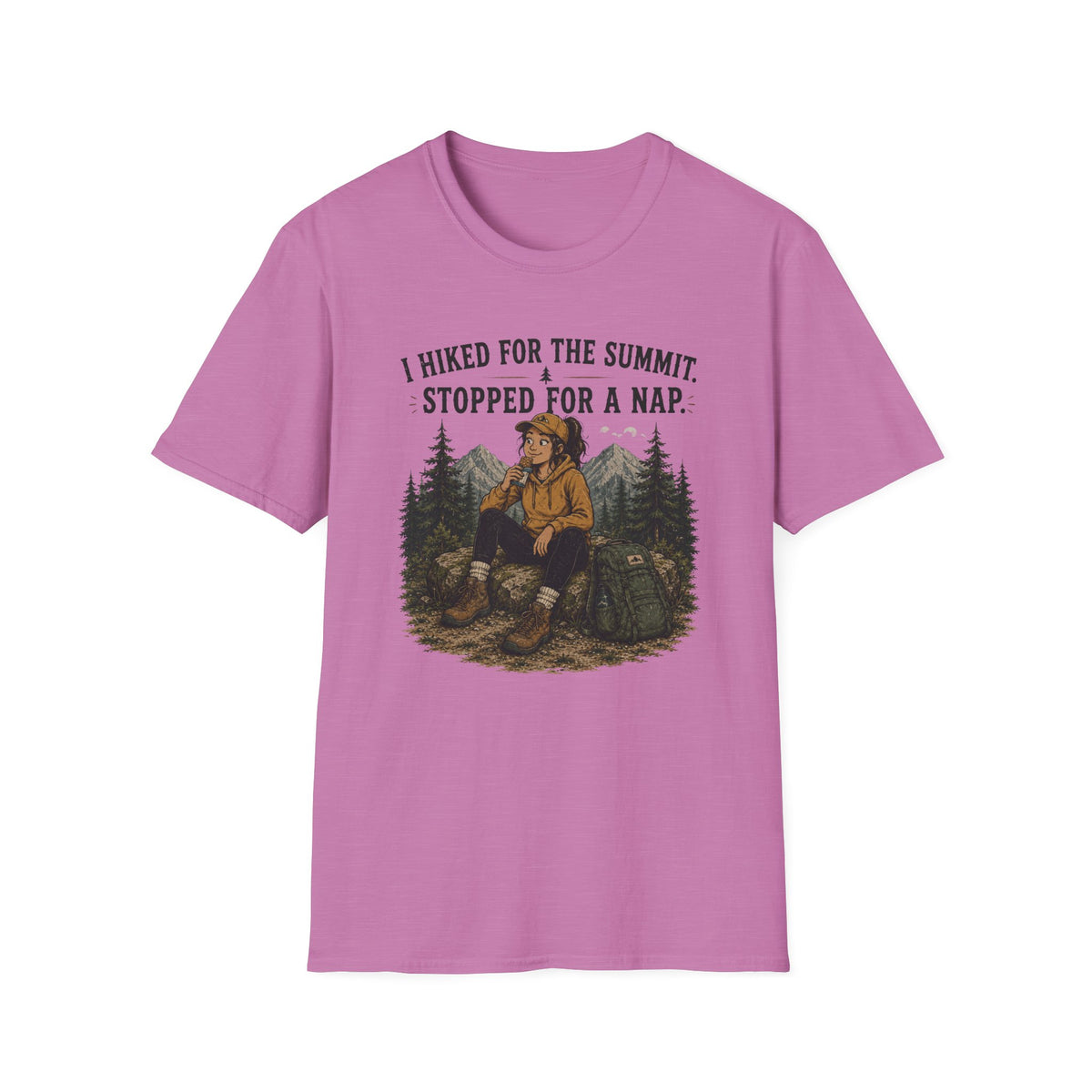 Hiking Nap T-Shirt — "I Hiked for the Summit, Stopped for a Nap" Outdoor Tee