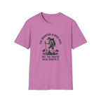Hiking Skeleton T-Shirt — “The Mountain Always Wins” Outdoor Adventure Tee