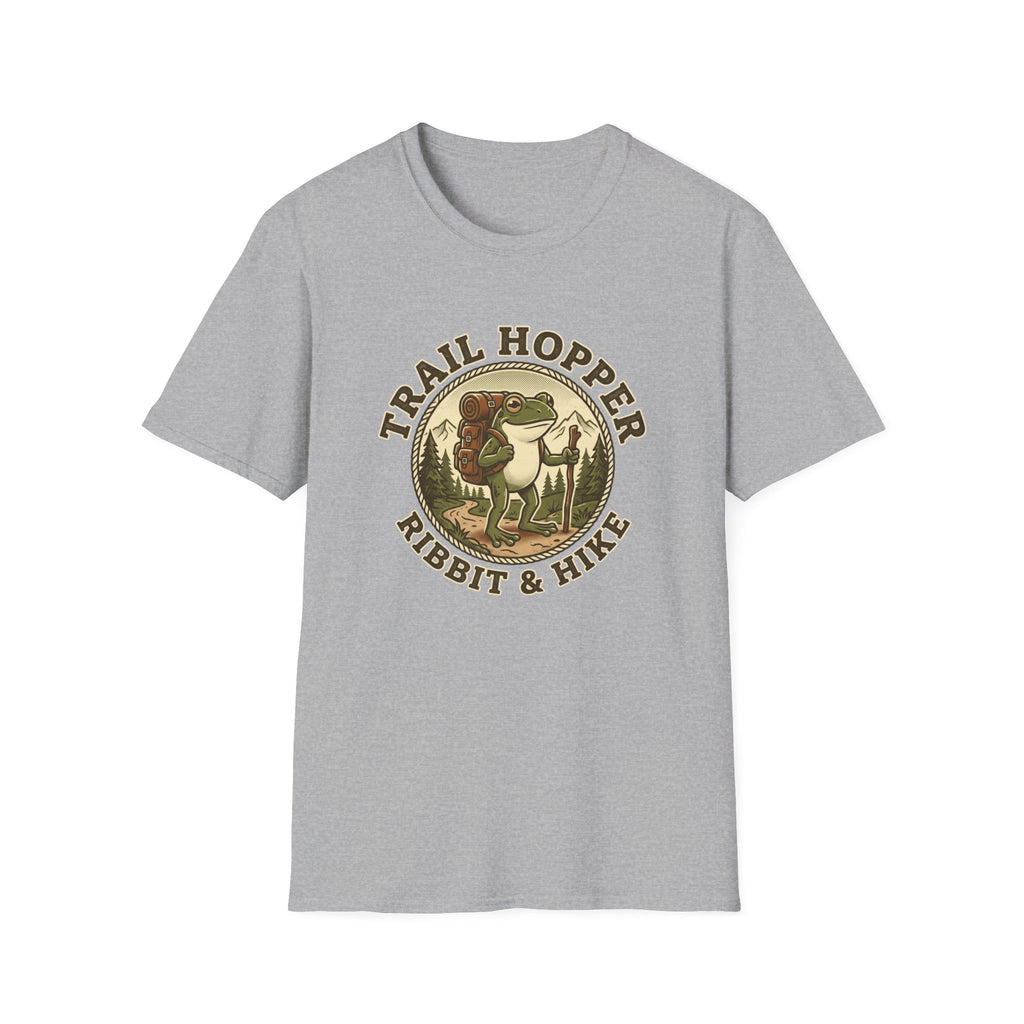 Trail Hopper T-Shirt — 'Trail Hopper Ribbit & Hike' Frog Hiking Graphic Tee