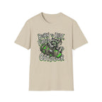 T-Shirt — "Born to Hide, Forced to Be Outdoor" Raccoon Graphic Tee