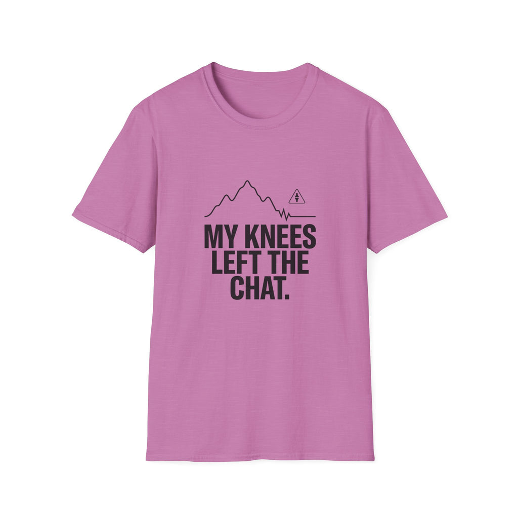 T-Shirt — "My Knees Left the Chat" Funny Hiking Tee