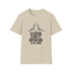 T-Shirt — "Elevation: 8,000 ft. Motivation: 4.5% ABV" Mountain Beer Tee