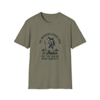 Hiking Skeleton T-Shirt — “The Mountain Always Wins” Outdoor Adventure Tee