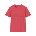 Minimal Topographic Mountain T-Shirt — Coordinates & Elevation Design