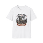 Hiking T-Shirt — "I Survived the Hike... Barely" Vintage Boots & Mountains Tee