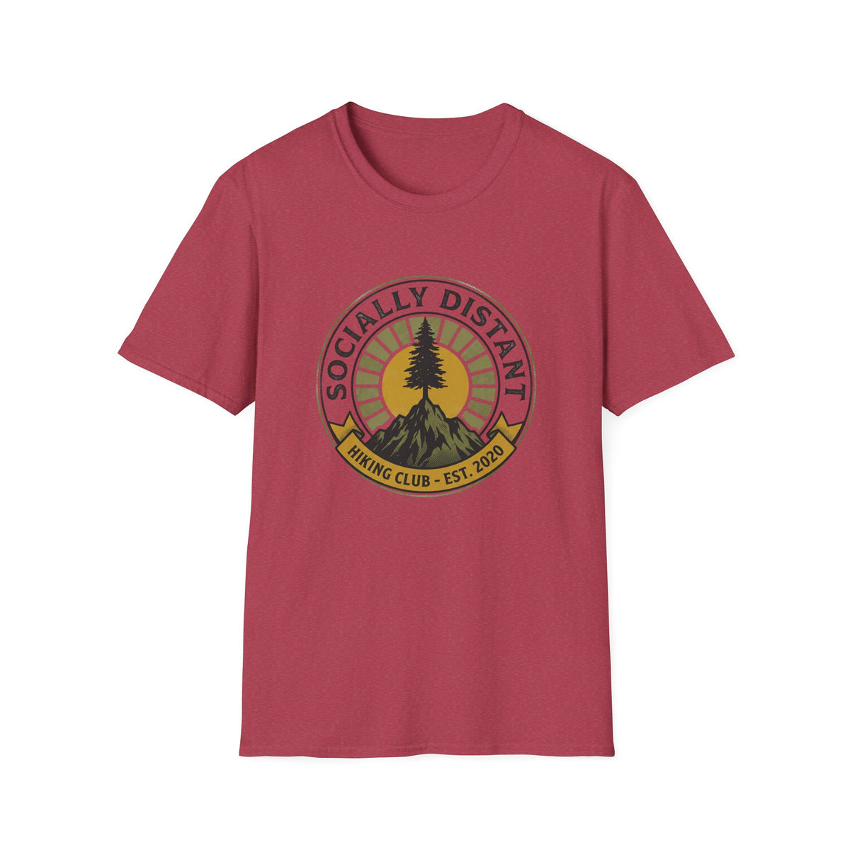 Socially Distant Hiking Club T-Shirt — Vintage Tree Mountain Graphic Tee