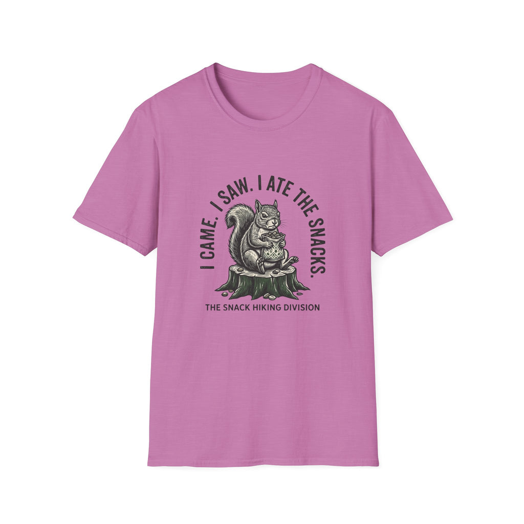 Squirrel Snack Tee — "Came. I Saw. I Ate The Snacks." Funny Wildlife Shirt