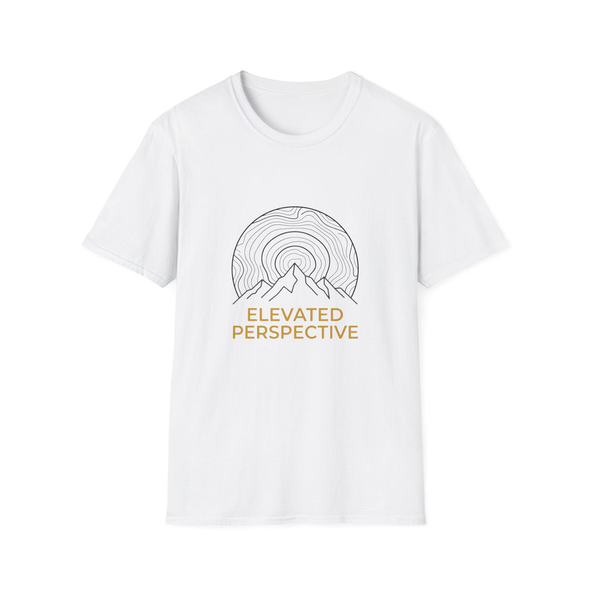 Mountain Line Art T-Shirt — “Elevated Perspective” Minimal Graphic Tee