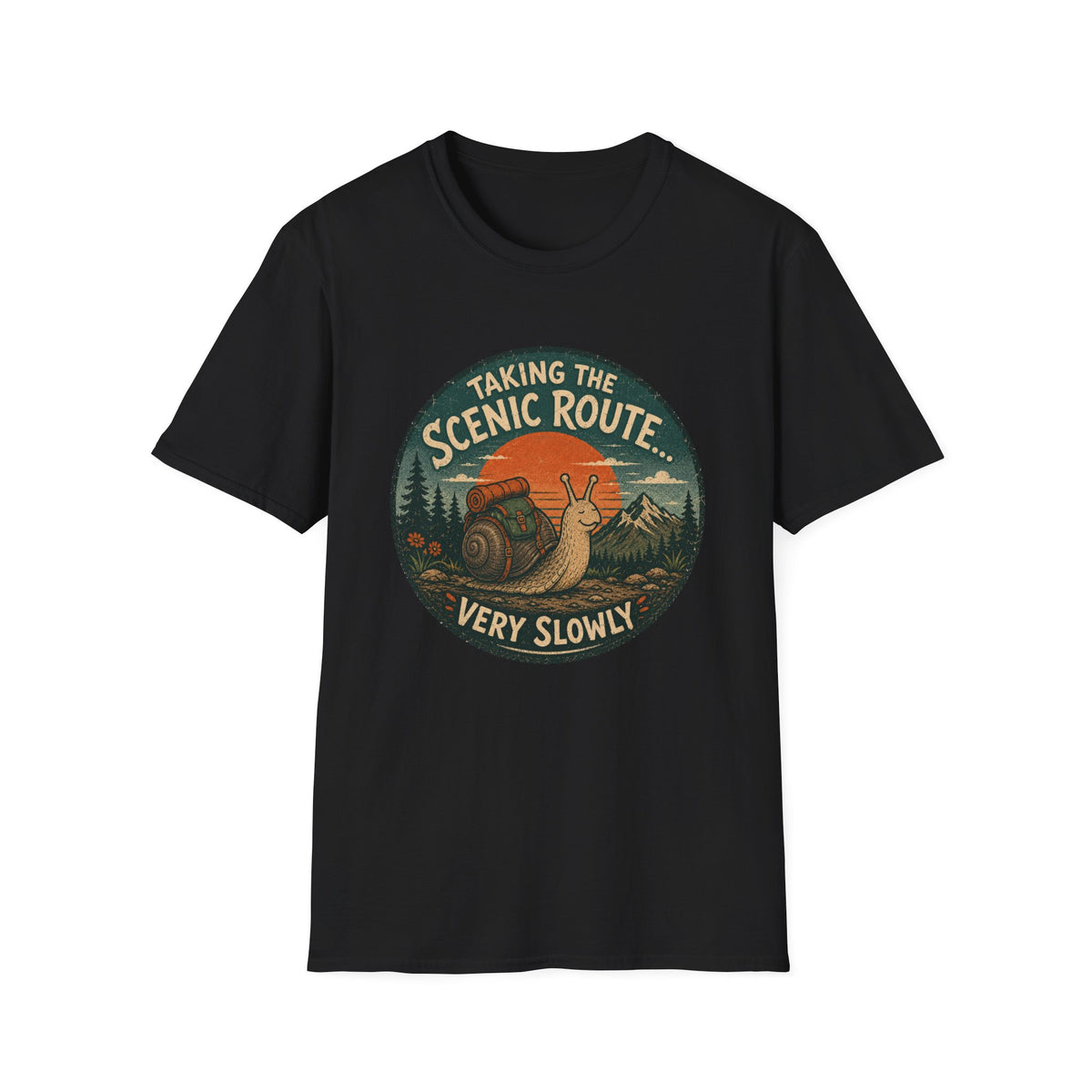 T‑Shirt — "Taking the Scenic Route (Very Slowly)" Vintage Snail Travel Tee
