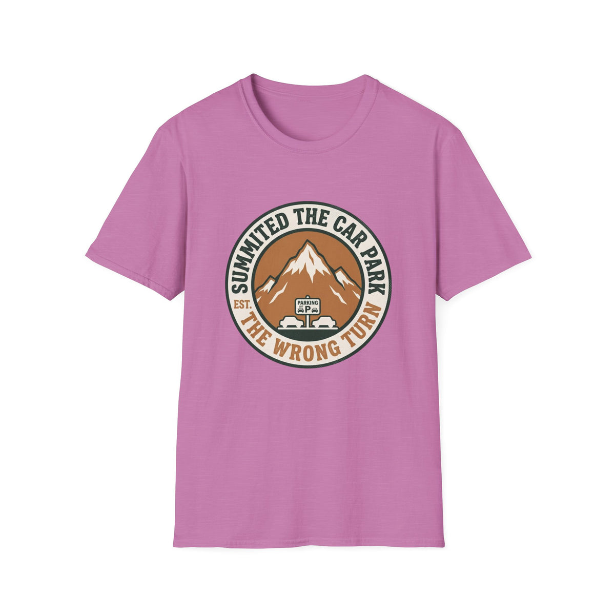 T-Shirt — 'Summited the Car Park' Mountain Adventure Graphic Tee