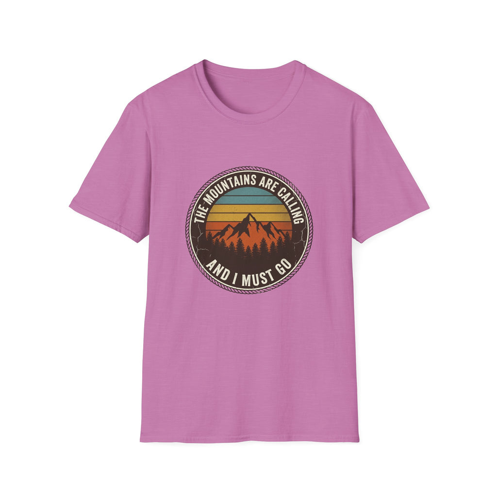Mountains Are Calling T-Shirt — Vintage Sunset Hiking Tee