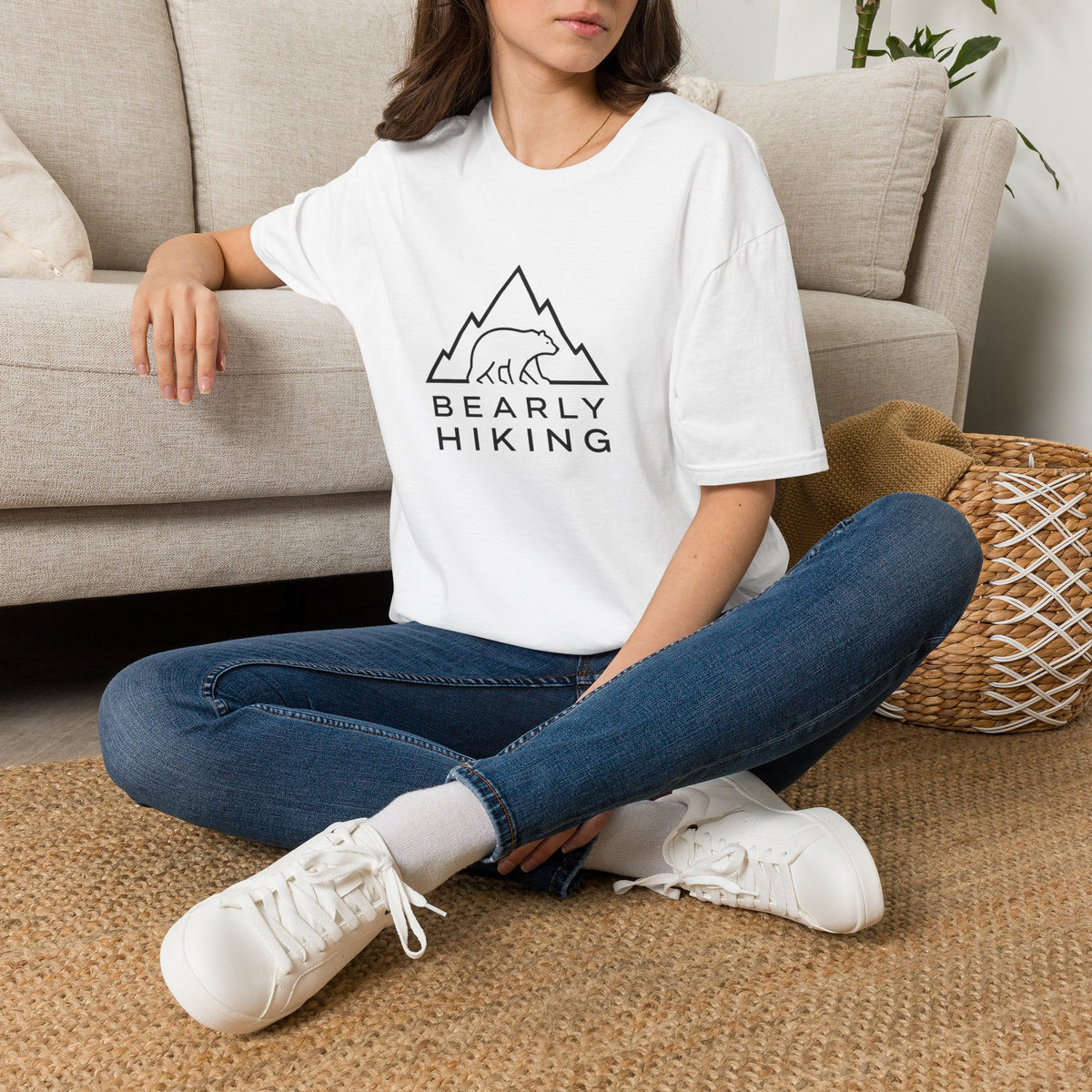 Bearly Hiking T-Shirt — Minimal Mountain Bear Outdoor Tee