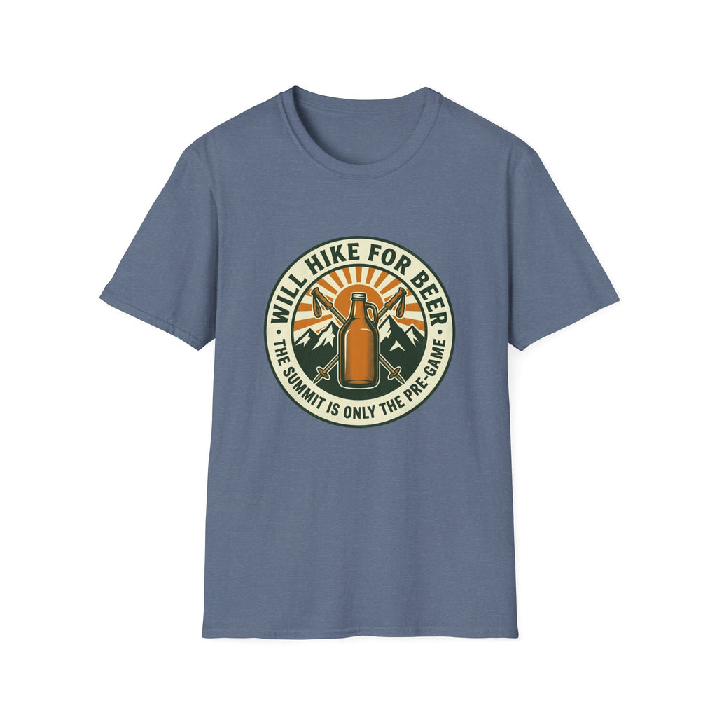 Hiking Beer T-Shirt — "Will Hike For Beer" Outdoor Adventure Tee