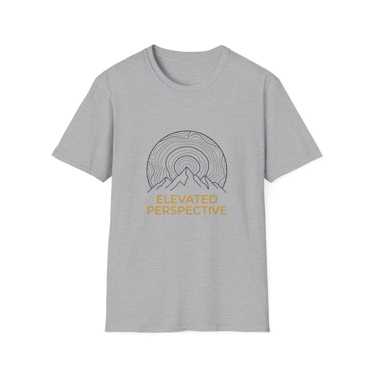 Mountain Line Art T-Shirt — “Elevated Perspective” Minimal Graphic Tee