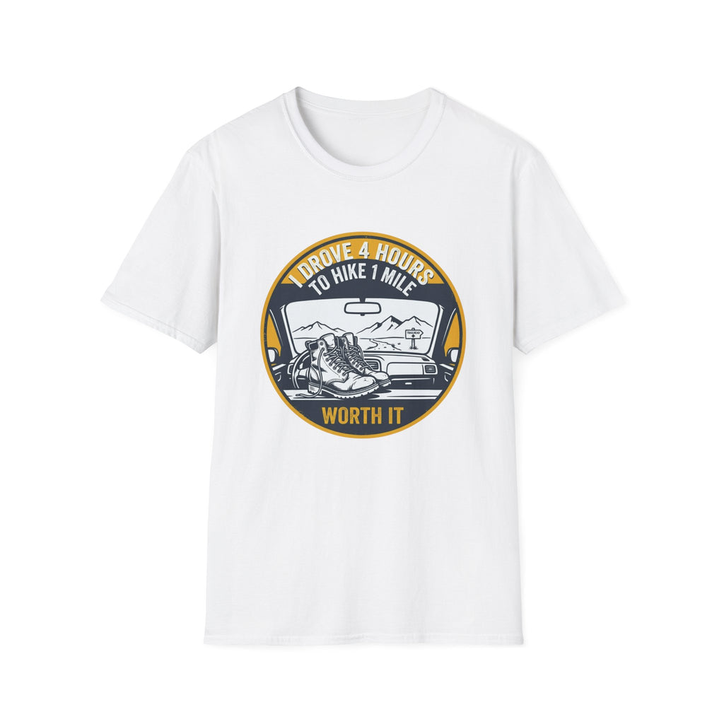 T‑Shirt — "I Drove 4 Hours to Hike 1 Mile" Vintage Outdoor Adventure Tee