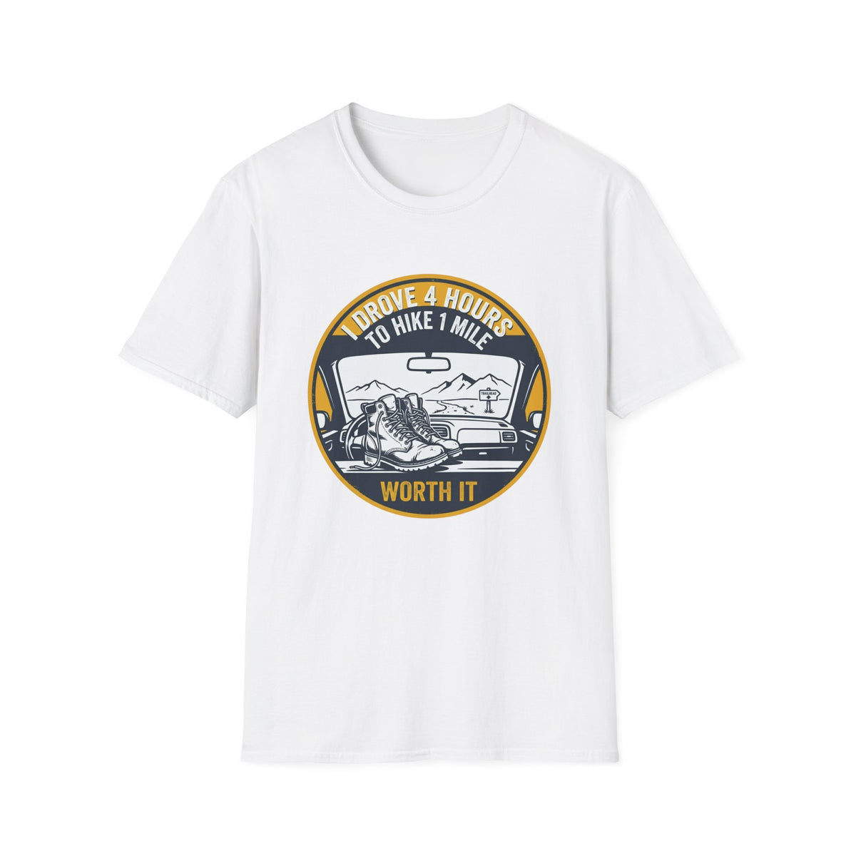 T‑Shirt — "I Drove 4 Hours to Hike 1 Mile" Vintage Outdoor Adventure Tee