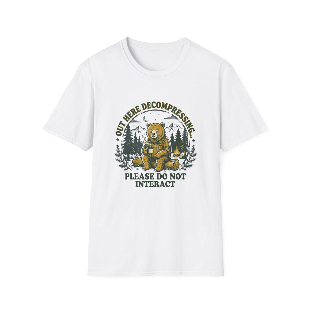 T-Shirt — 'Out Here Decompressing' Bear Graphic Tee