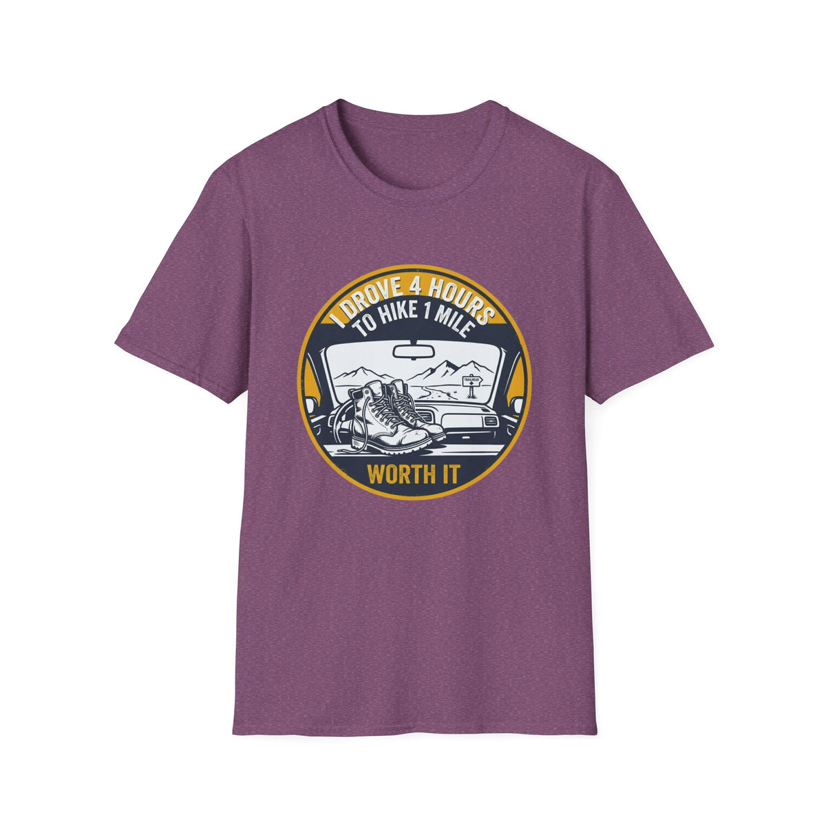 T‑Shirt — "I Drove 4 Hours to Hike 1 Mile" Vintage Outdoor Adventure Tee