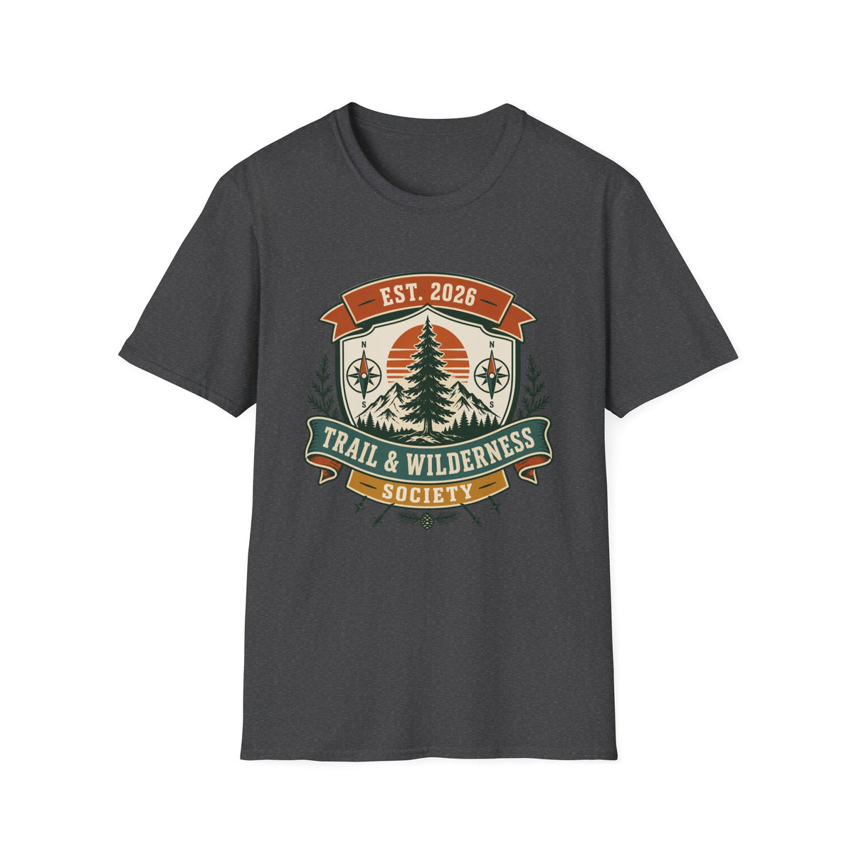 Trail & Wilderness T-Shirt – EST. 2026 Vintage Pine Outdoor Graphic Tee