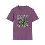 T-Shirt — "Born to Hide, Forced to Be Outdoor" Raccoon Graphic Tee