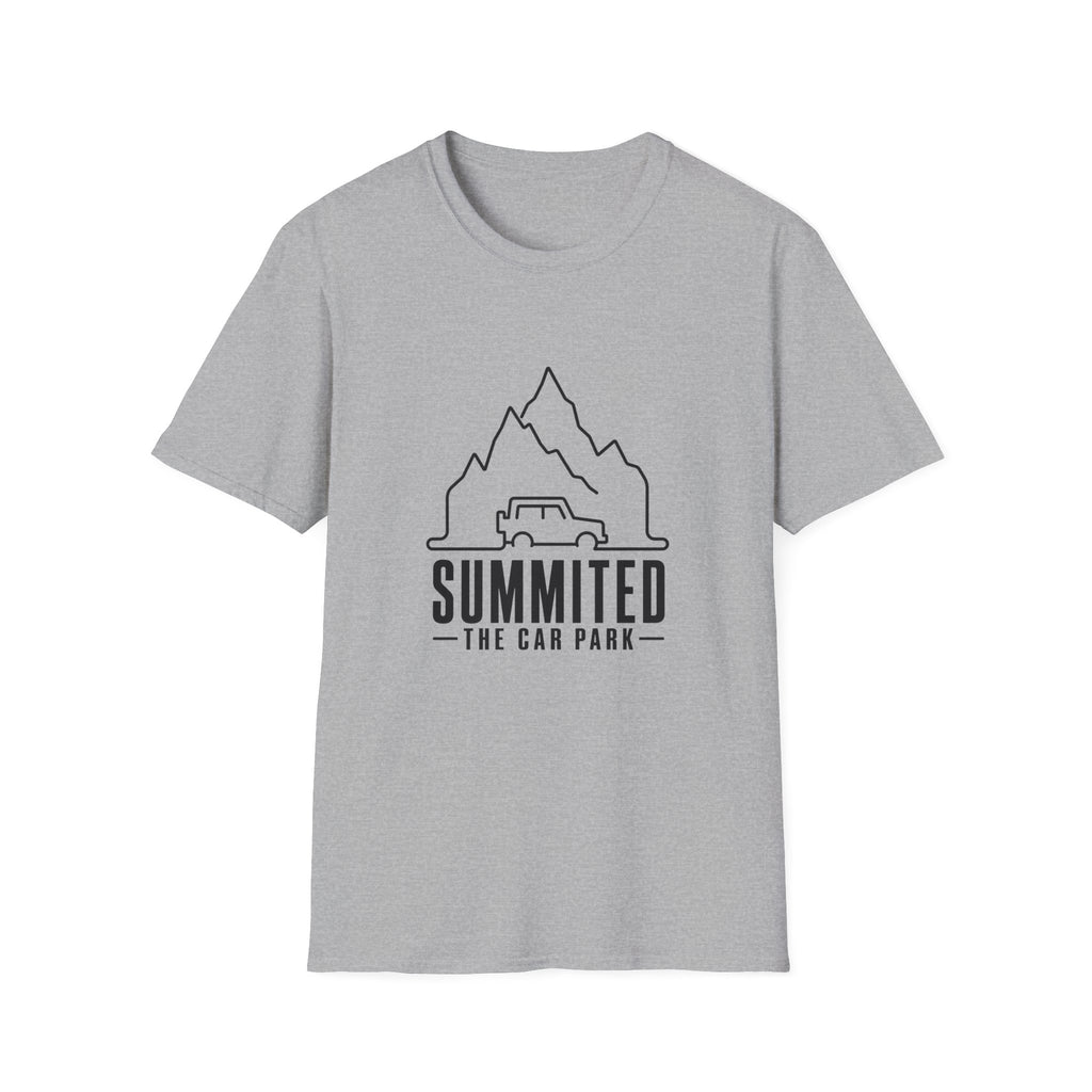Summited Car Park T-Shirt — Minimal Mountain & Off-Road Graphic Tee