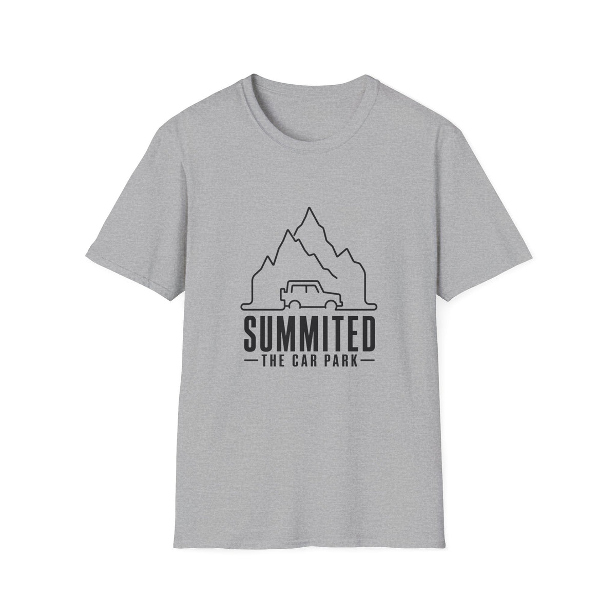 Summited Car Park T-Shirt — Minimal Mountain & Off-Road Graphic Tee