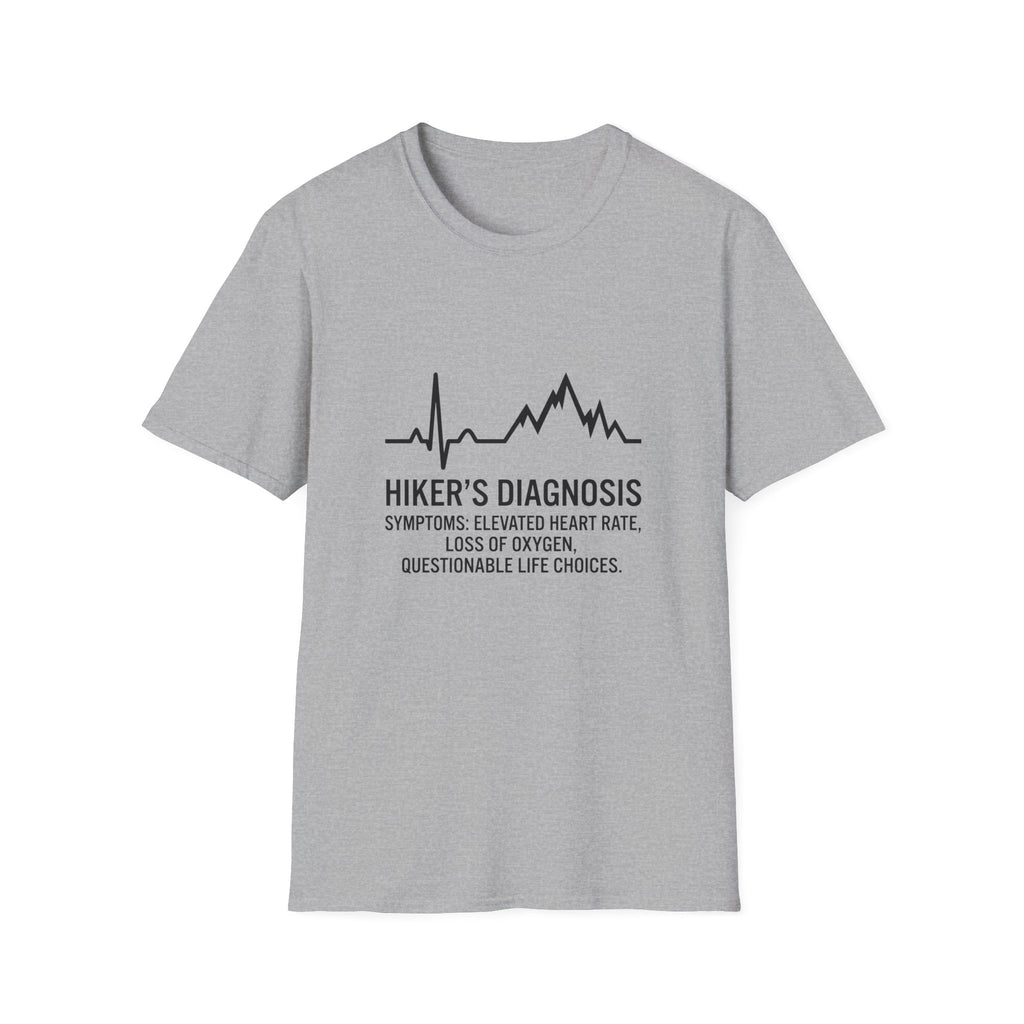 T-Shirt — Hiker's Diagnosis ECG Heartbeat Mountain Design
