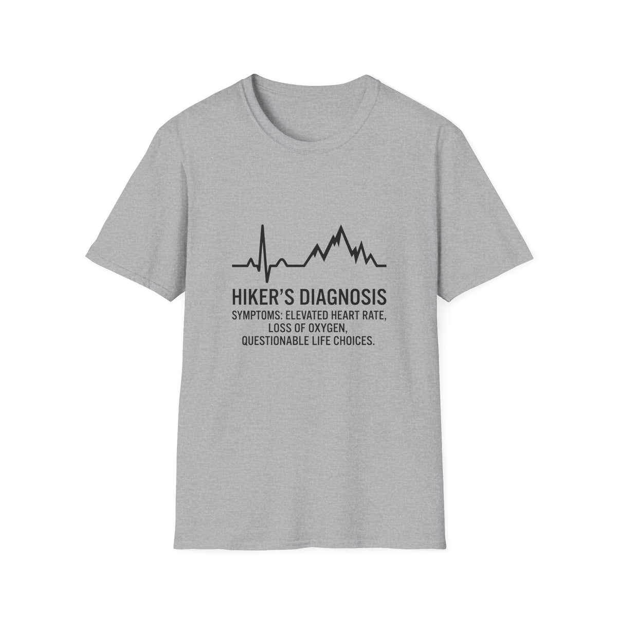 T-Shirt — Hiker's Diagnosis ECG Heartbeat Mountain Design