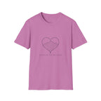 T-Shirt — Minimal Mountain Heart Outline Tee (Peace & Bliss)
