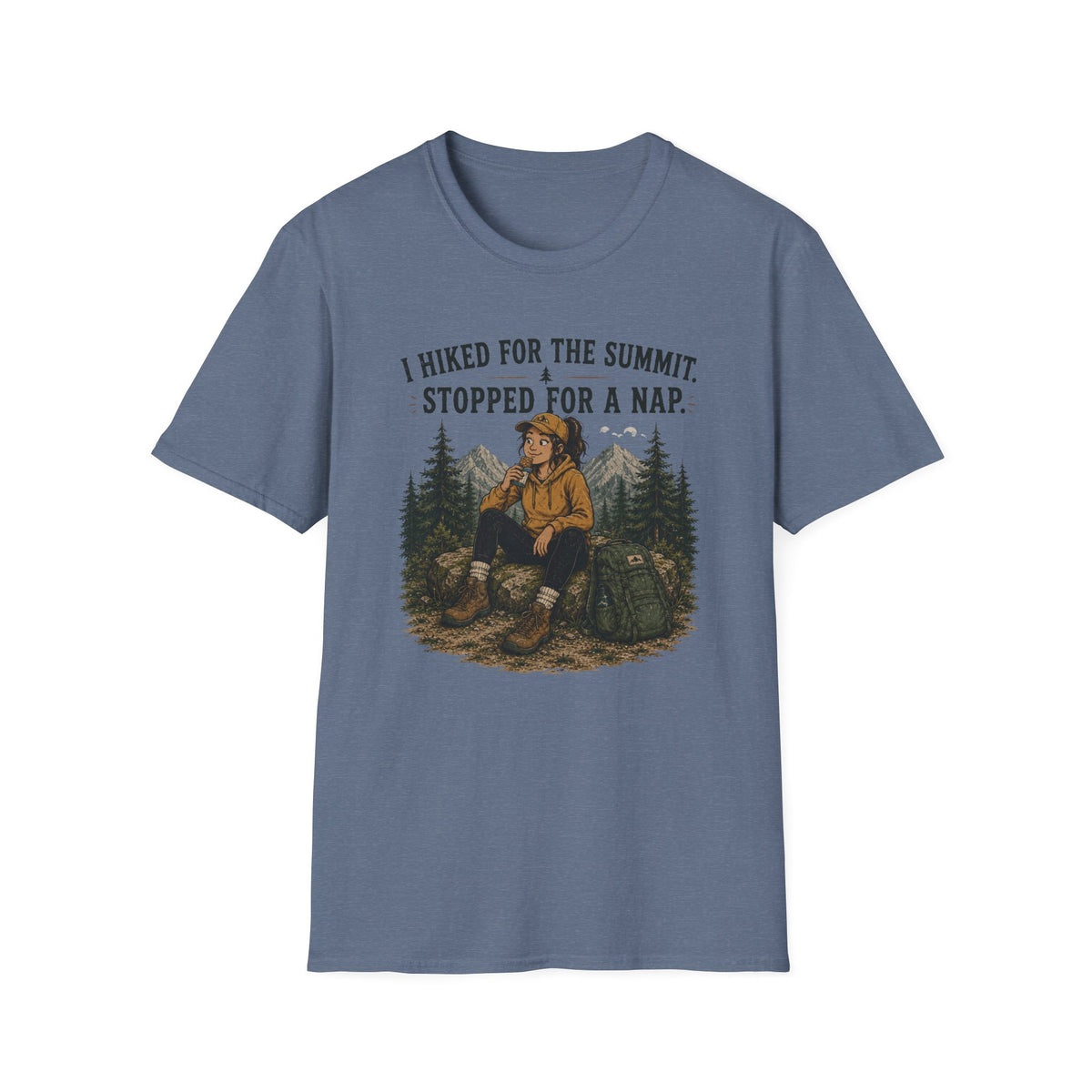 Hiking Nap T-Shirt — "I Hiked for the Summit, Stopped for a Nap" Outdoor Tee