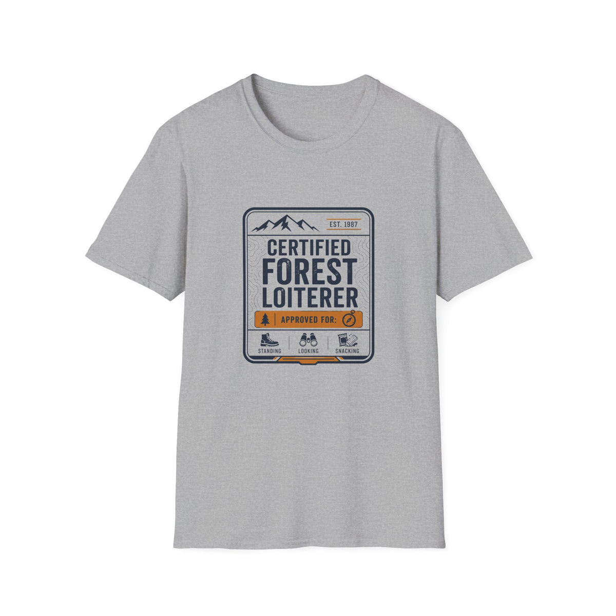 Forest Loiterer T-Shirt — "Certified Forest Loiterer" Retro Outdoor Tee