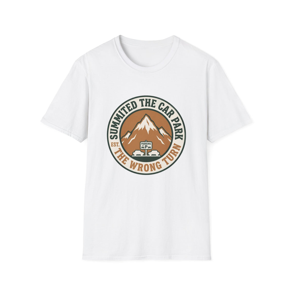 T-Shirt — 'Summited the Car Park' Mountain Adventure Graphic Tee