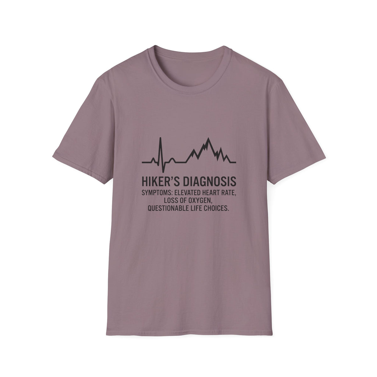 T-Shirt — Hiker's Diagnosis ECG Heartbeat Mountain Design