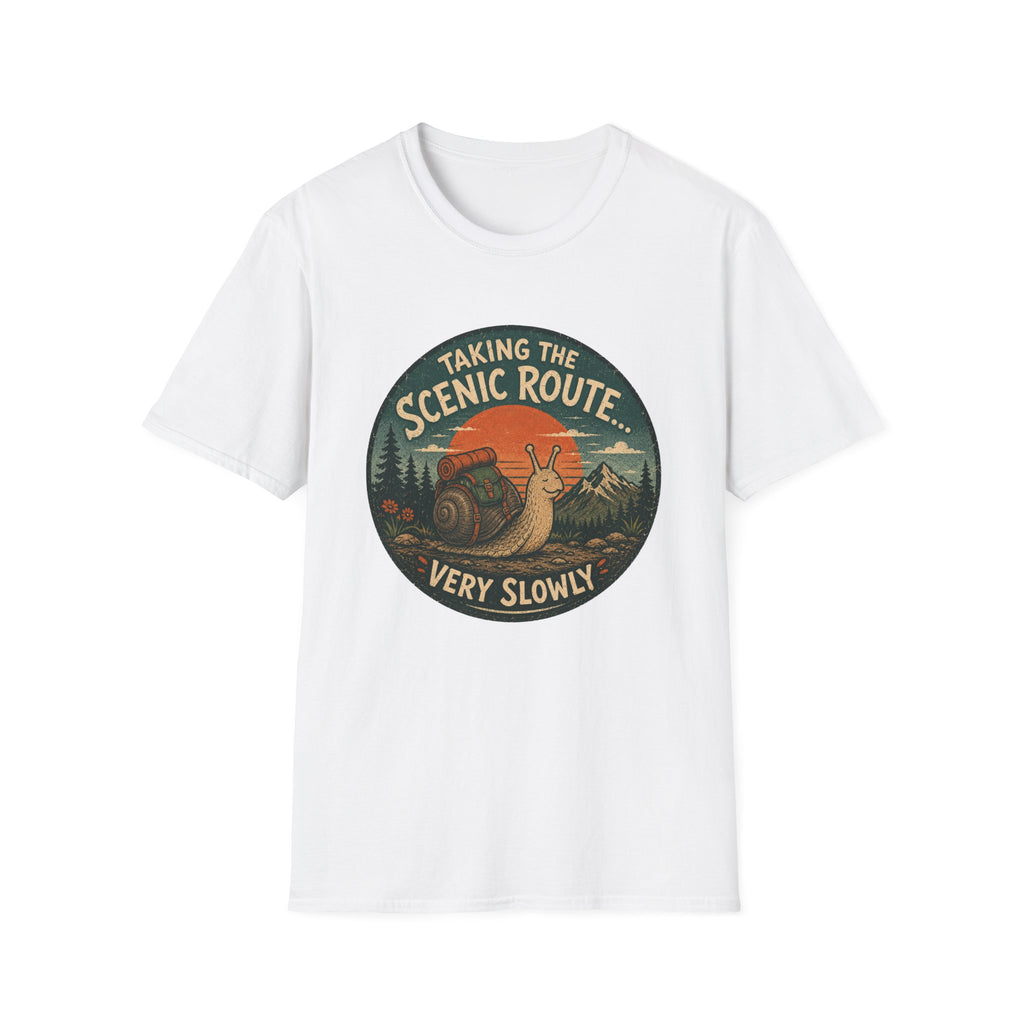 T‑Shirt — "Taking the Scenic Route (Very Slowly)" Vintage Snail Travel Tee