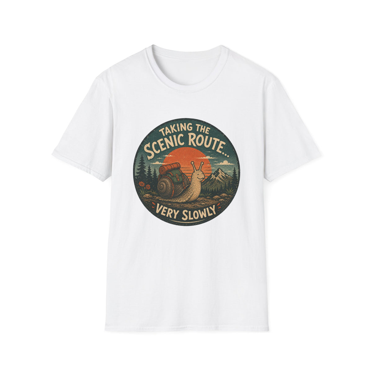 T‑Shirt — "Taking the Scenic Route (Very Slowly)" Vintage Snail Travel Tee