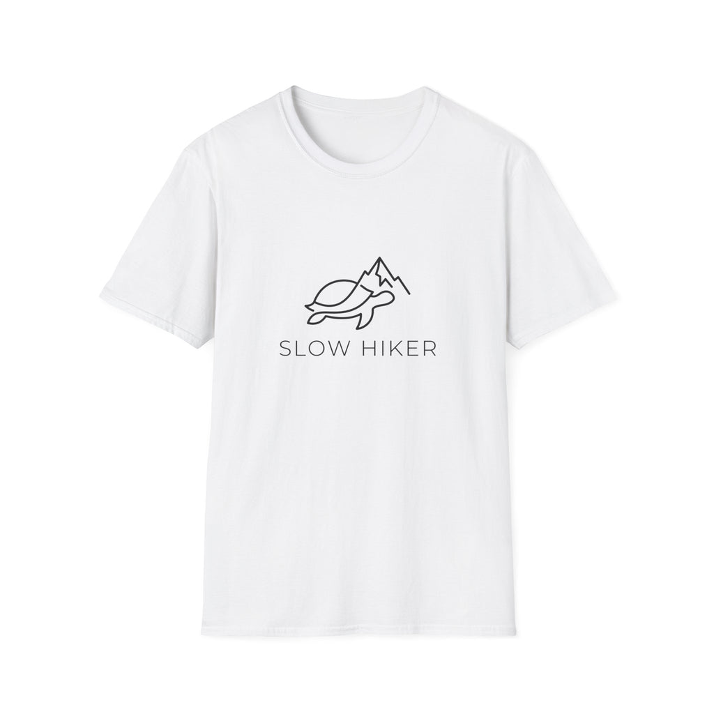 Slow Hiker T-Shirt — Minimal Turtle & Mountain Hiking Tee