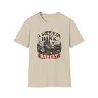 Hiking T-Shirt — "I Survived the Hike... Barely" Vintage Boots & Mountains Tee